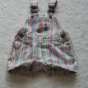 Multicolor stripe Oshkosh B'gosh infant shortalls